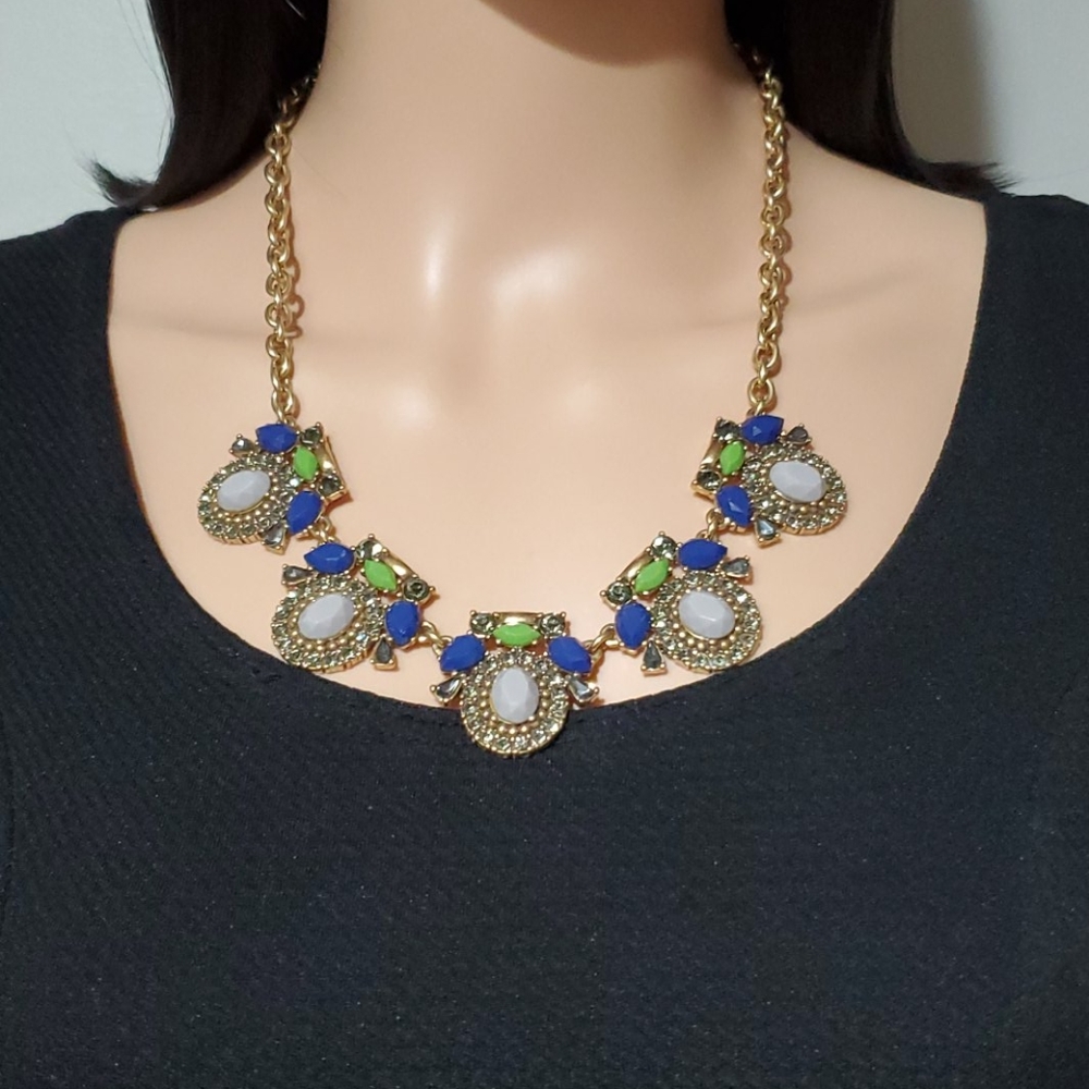 J. Crew Blue & Green Statement Necklace - Picture 7 of 8